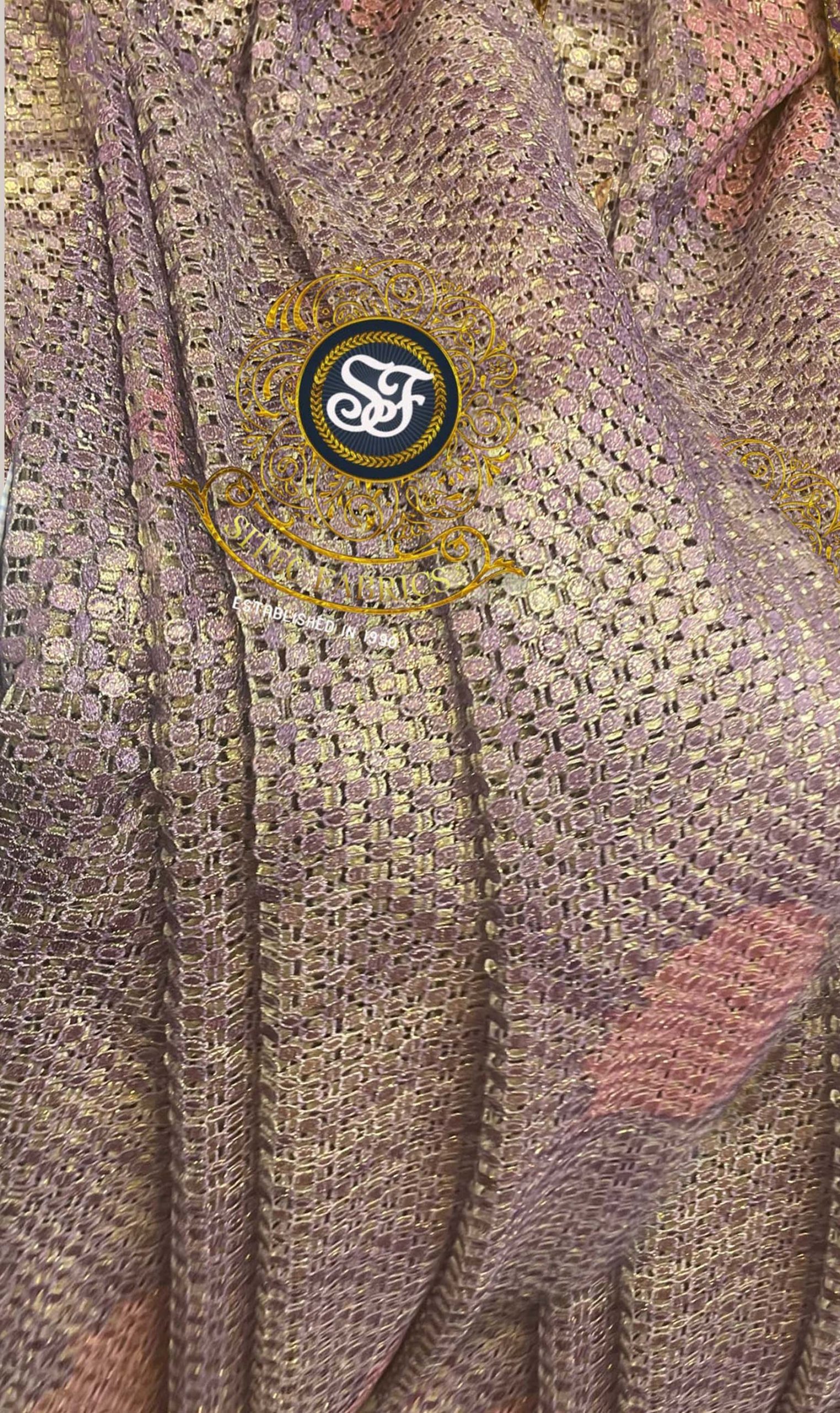 Mesh framework with soft pastels -multi coloured Brown red gray gold - Image 5