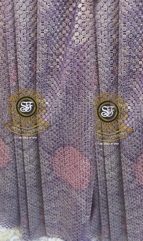 Mesh framework with soft pastels lace -purple pink
